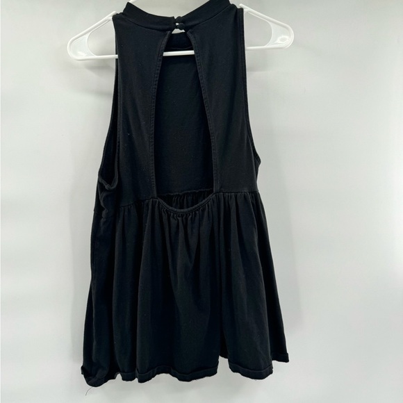 Free people black babydoll top blouse open back size M - Picture 5 of 6